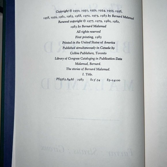 Bernard Malamud Stories Of Signed 1st Edition! 1983 RARE #44/300 Book W Cover! - Picture 5 of 7